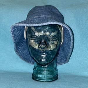 Bucket beach hat denim cotton elastic headband inside size OS